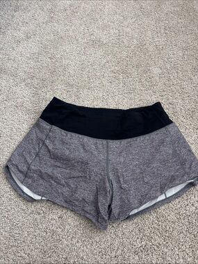 lululemon athletica Gray Athletic Shorts with Black Waistband